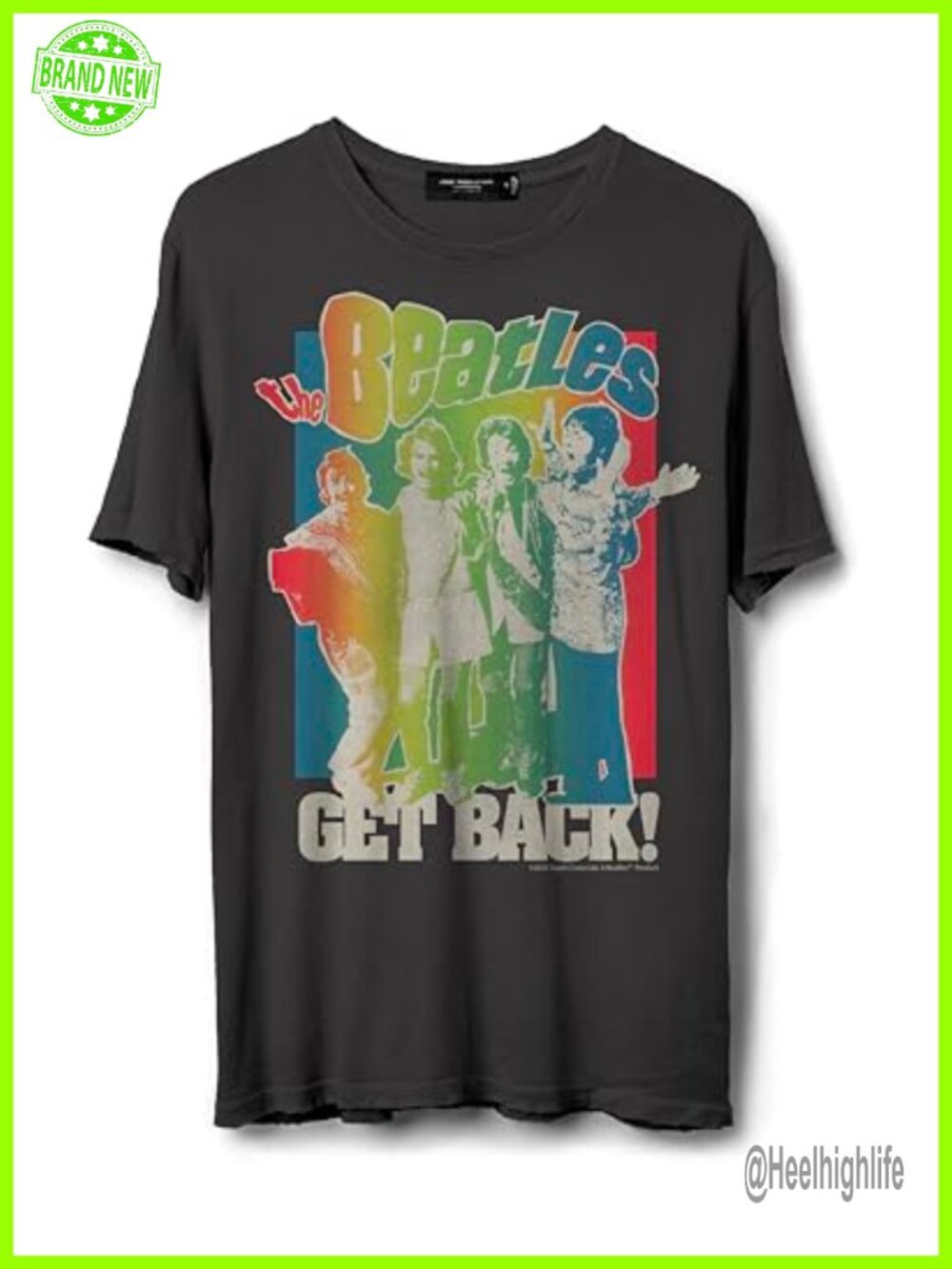 Junk Food Beatles Get Back Vintage Tee Relaxed Fit Crew Neck